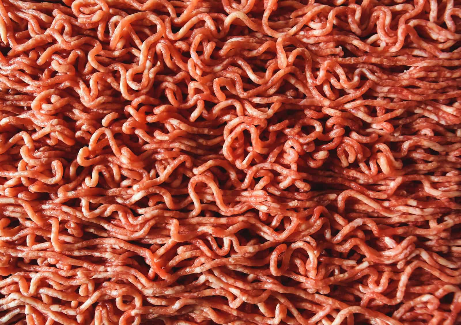 Close-up of freshly ground raw beef